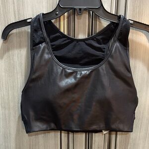 Fabletics Black Faux Leather Top